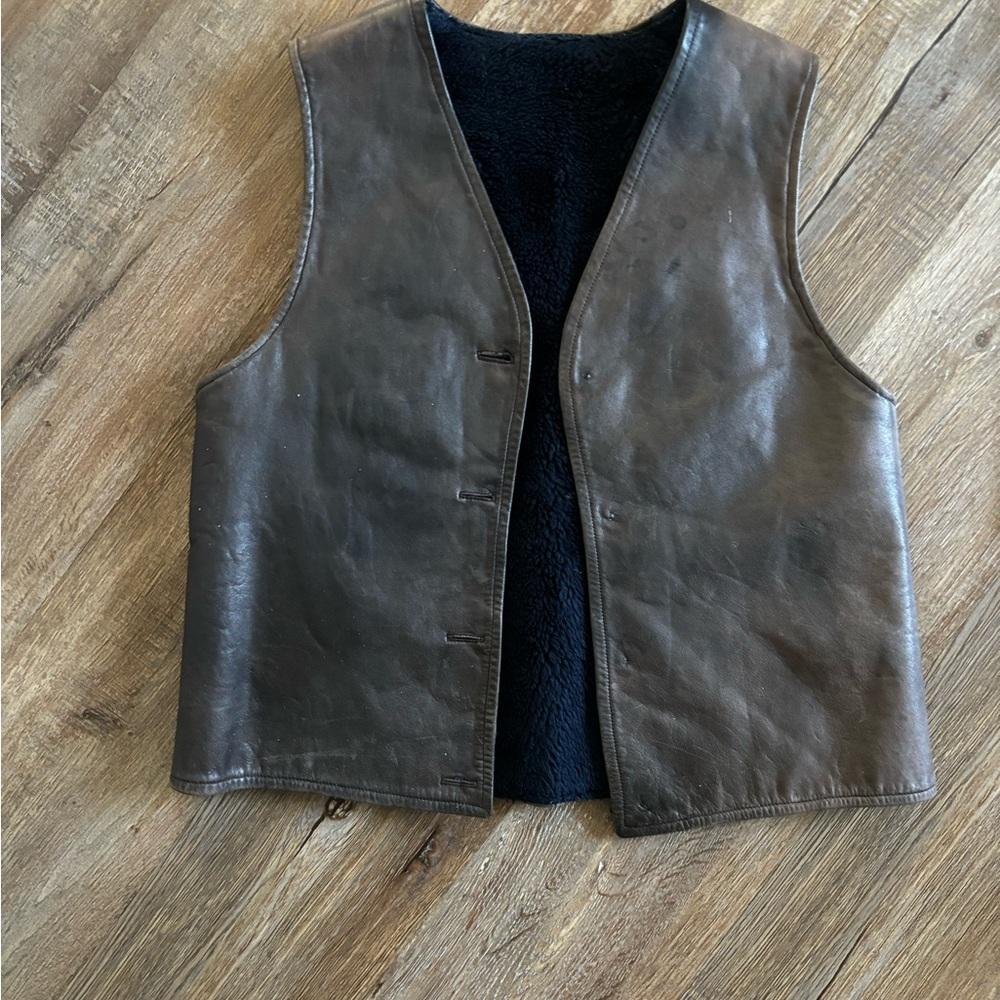 Vintage Brown Leather Vest